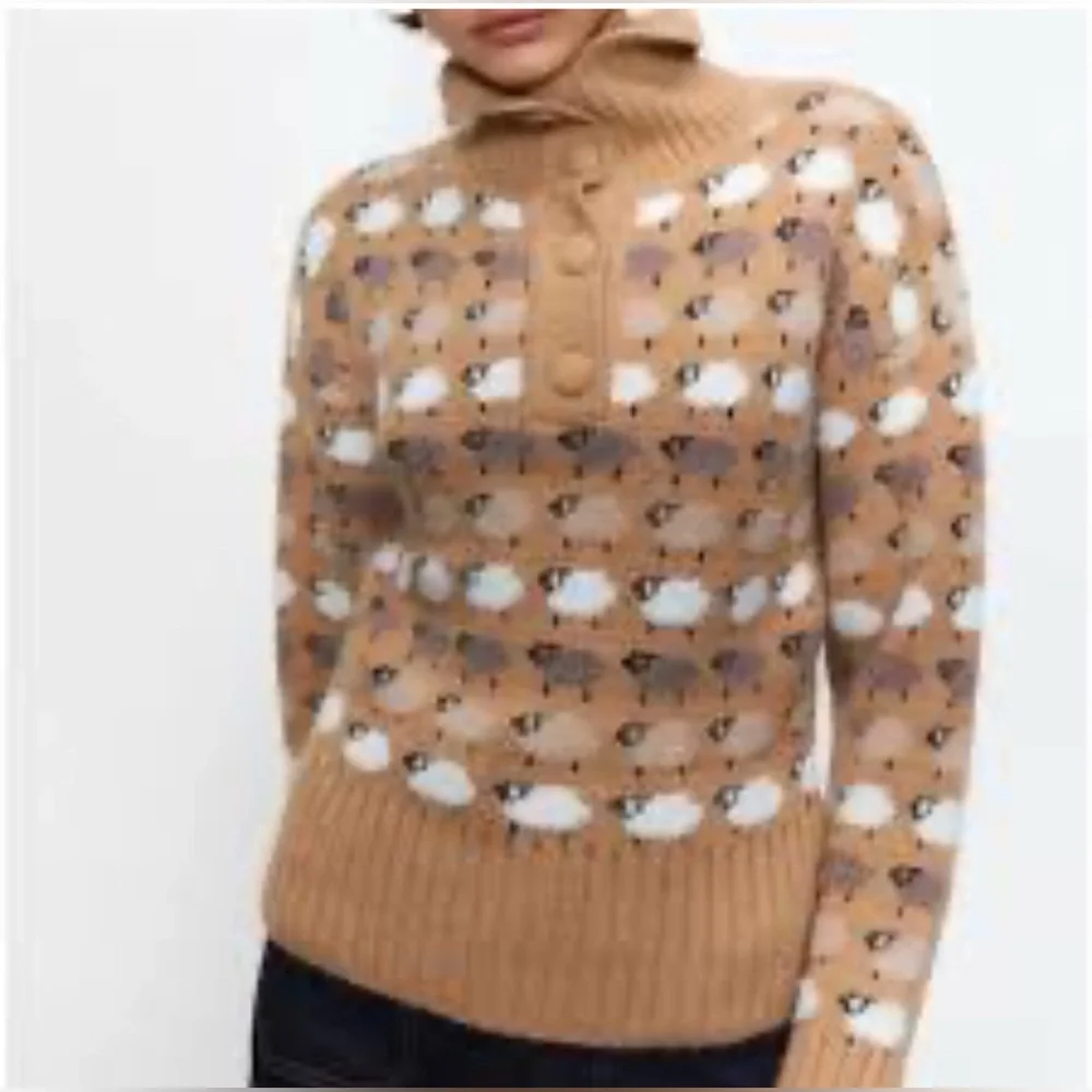 ZARA - Sheep Sweater Button Up / Turtleneck / Polo. Literally the cutest! - Picture 2 of 9